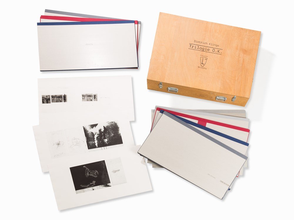 Dietrich Klinge, Trilogie Ö.K., Cycle of 183 Etchings,: 183 etchings in eight portfolios on wove paper Germany, 1982-1985 Dietrich Klinge (b. 1954) – German sculptor and graphic artist Cover pages each signed in pencil ‘Dietrich Klinge’, dated from 1