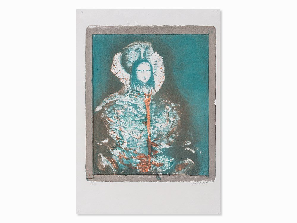 Paul Wunderlich, Grüne Lisa, Lithograph, 1960: Lithograph in colors on wove paper Germany, 1960 Paul Wunderlich (1927-2010) – German painter, graphic artist and sculptor Signed ‘Wunderlich‘ and numbered ‘5/10’ in pencil Printed by Paul W