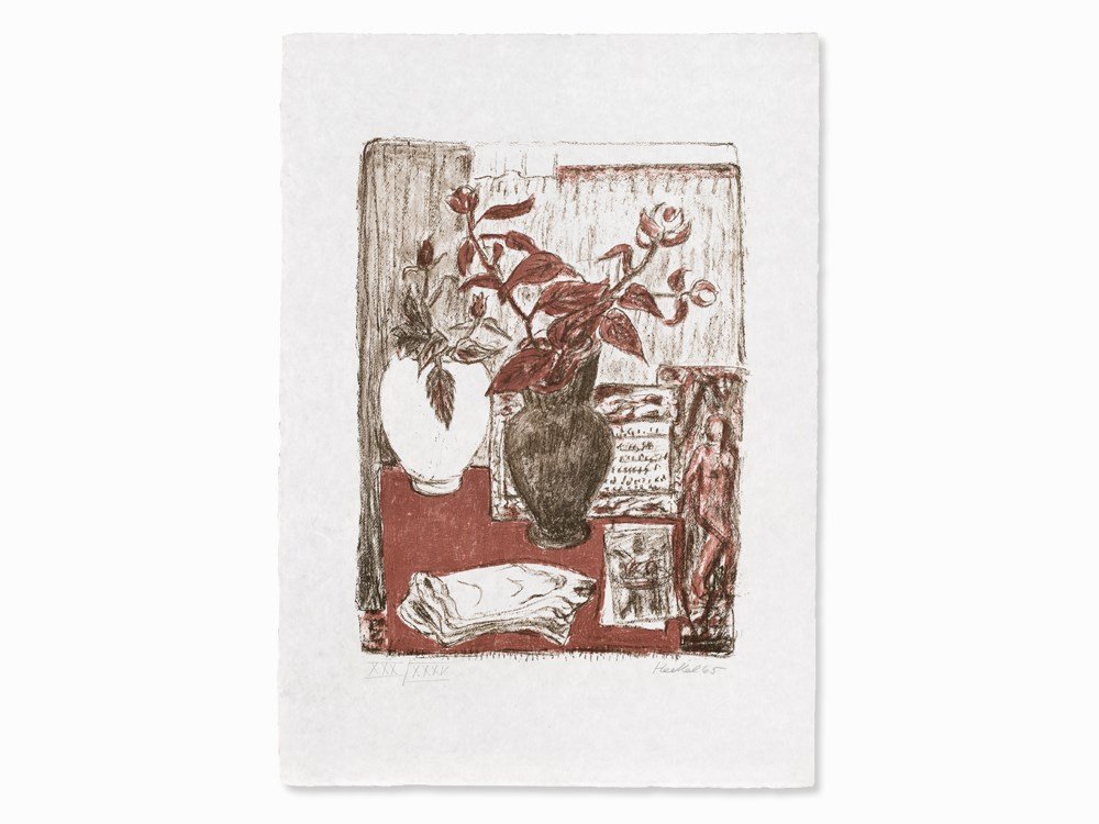 Erich Heckel, Stilleben, Lithograph in Colors, 1965: Lithograph in colors on Japon nacré Germany, 1965 Erich Heckel (1883-1970) – One of Germany’s most renowned representative of German Expressionism Signed and dated ‘Erich Heckel 65’ and numbe