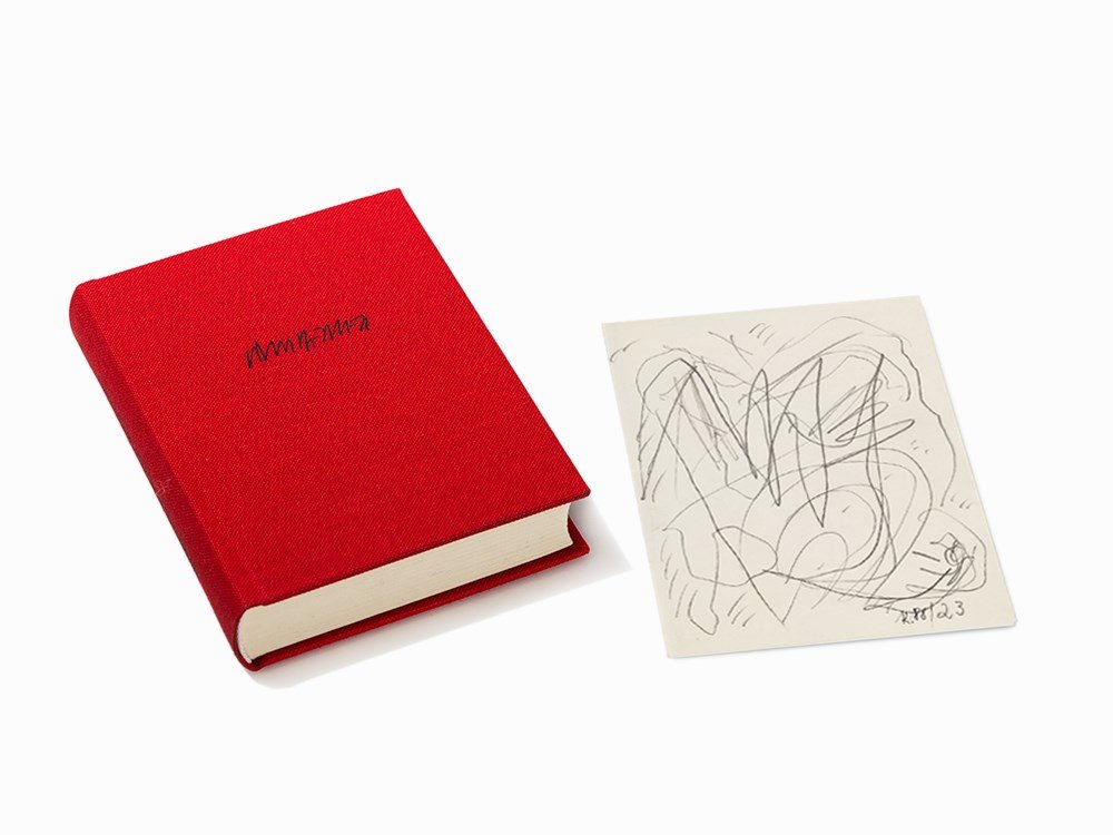 Martin Kippenberger, Die Welt des Kanarienvogels, Book,: Artist book with 1 loose pencil drawing on light paper and 186 offset reproductions of drawings Austria, 1989 Martin Kippenberger (1953-1997) – German painter, installation and performance artist, s