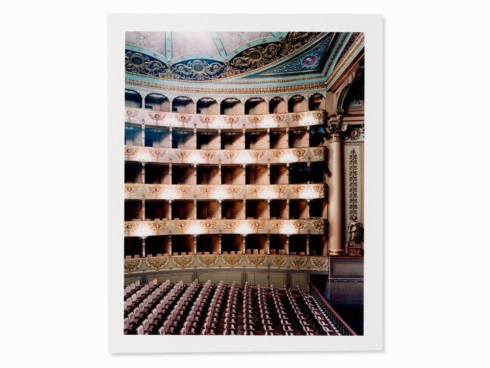 Candida Höfer, Teatro Nacional de Lisboa III, C-Print,: C-print Lisbon, Portugal, 2005 Candida Höfer (b. 1944) – German photographer, representative of the Düsseldorf School of Photography Signed ‘Candida Höfer’ and numbered ‘77/100’ in black