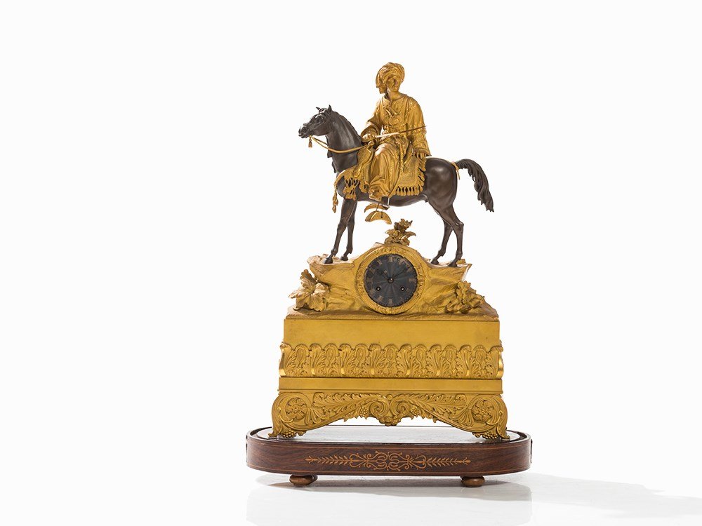 A Large Ormolu Mantel Clock with Ottoman Rider, France, (1 of 10)
