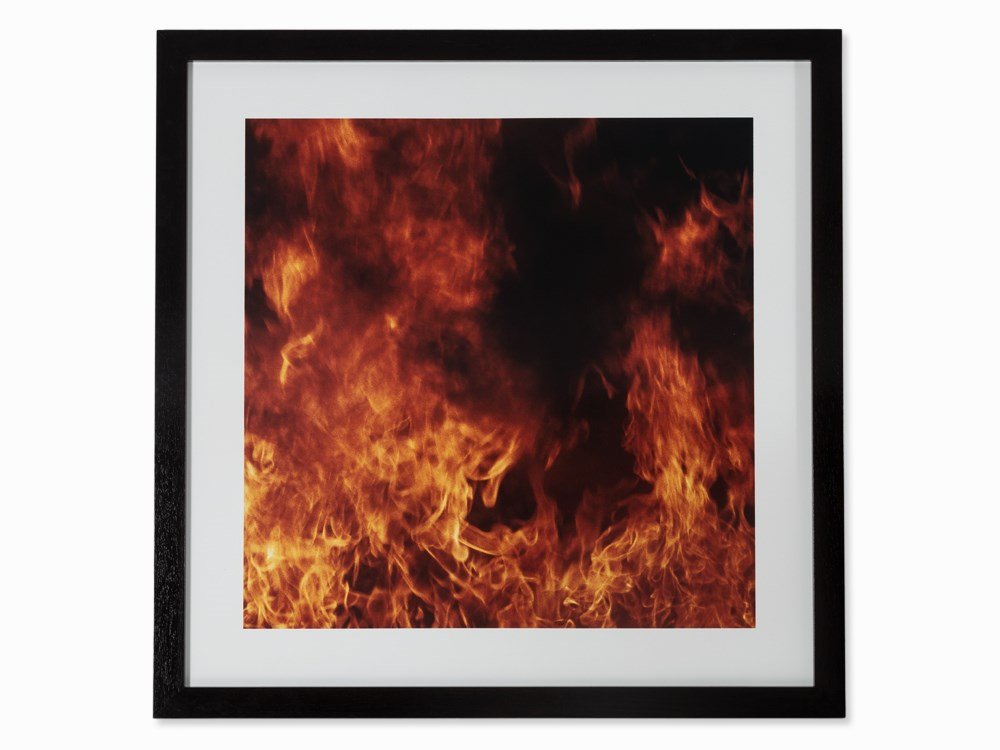 Marie-Jo Lafontaine, „Oh Feu!“, Color Photography,: Cibachrome print laid down on aluminum, in black artist’s framing Belgium, 1996; print from 2000 Marie-Jo Lafontaine (born 1950) - Belgian photographer and video artist Signed ‘Marie-Jo Lafontaine