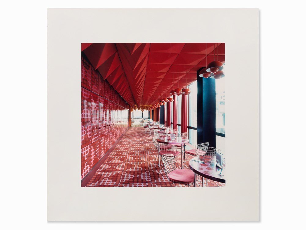 Candida Höfer, Spiegelkantine Hamburg III, C-Print,: C-Print on photo paper Germany, 2000 Candida Höfer (b. 1944) – German photographer, follower of the Düsseldorf School of Photography Signed upon a label on the back board of the frame ‘C. Höfer