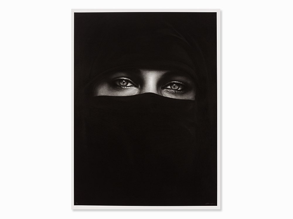 Robert Longo, Untitled (Burka), Pigment Print, 2013: Archival pigment print on wove paper USA, 2013 Robert Longo (b. 1953) – US-American artist, lives and works in New York Signed and dated ‘Longo 2013’ and numbered ‘3/20’ in pencil Printed an