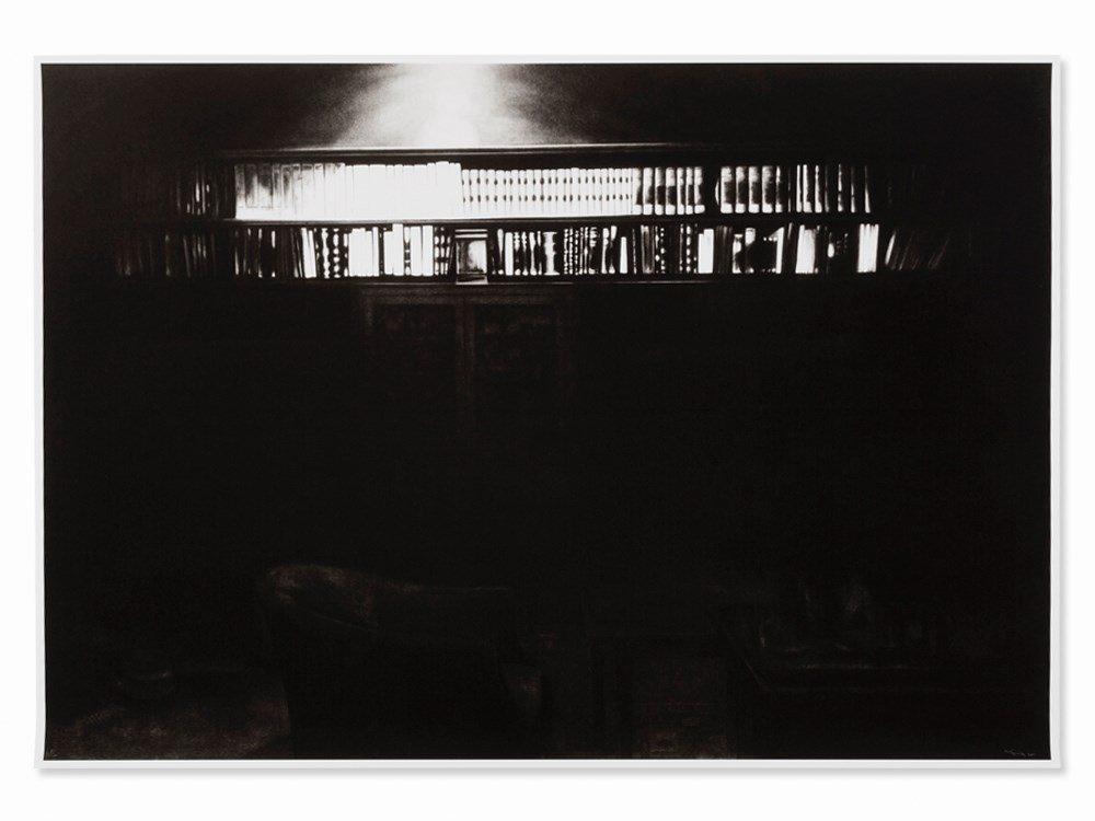 Robert Longo, Book Case in Study Room - The Freud: Archival pigment print on cardboard USA, 2003 Robert Longo (born 1953) – US-American artist Signed, numbered and dated ‘RLongo’, ‘8/10’ and ‘2003’ in pencil From the series ‘The Freud