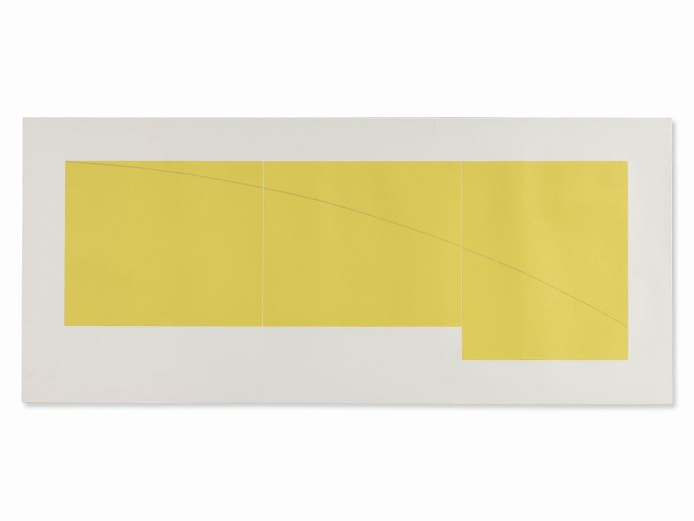 Robert Mangold (b. 1937), C Yellow, Aquatint in Colors,: Aquatint etching on wove paper USA, 1979 Robert Mangold (born 1937) - US-American artist and one of the most important representatives of Minimal Art Signed and titled ‘R. Mangold / C Yellow ‘, an