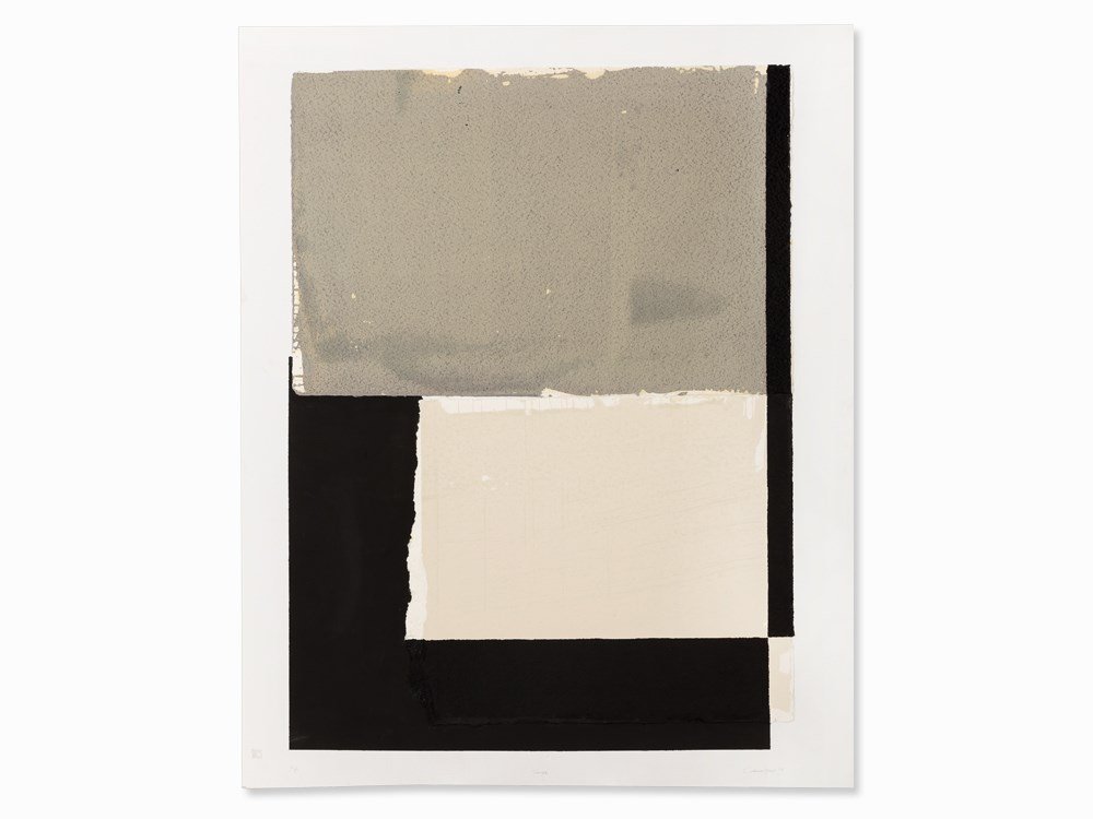 Rafael Canogar (born 1935), Tierra, Serigraph,: Silkscreen in colors on paper, collaged, mounted on white board Spain, 2003 Rafael Canogar (born 1935) - Spanish painter and sculptor Signed and dated in pencil lower right, ‘Canogar 03’; numbered