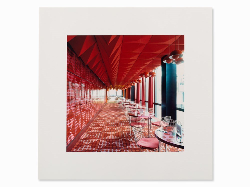 Candida Höfer, Spiegelkantine III, C-Print, 2000: C-Print on photographic paper Germany, 2000 Candida Höfer (b. 1944) – German photographer, follower of the Düsseldorf School of Photography From an edition of 100 Image dimensions: 49.8 x 50 cm; s