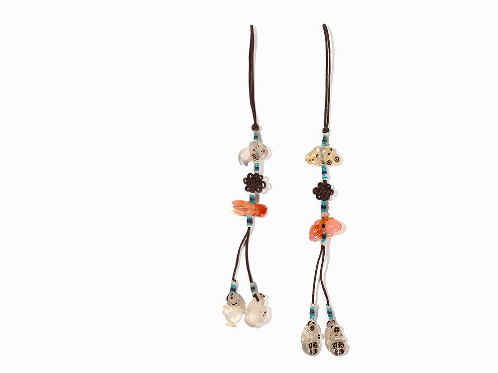 2 Chalcedony Pendants with Animals, Fruits & (1 of 10)