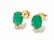 Pair of Emerald Earrings with Diamonds, 18K Yellow Gold