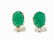 Pair of Emerald Earrings with Diamonds, 18K Yellow Gold - 2