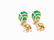 Pair of Emerald Earrings with Diamonds, 18K Yellow Gold - 5