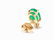 Pair of Emerald Earrings with Diamonds, 18K Yellow Gold - 6