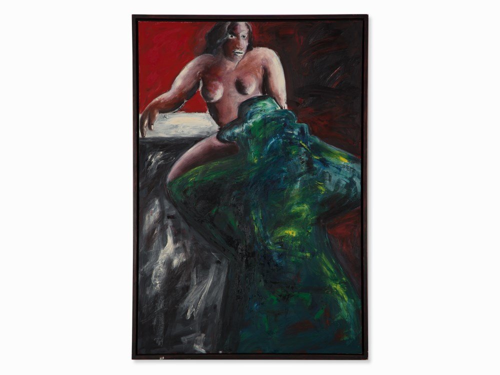 Dieter Hacker (born 1942), Ich nehme deine Seele, 1988: Oil on canvas Germany, 1988 Dieter Hacker (born 1942) – German artist and exponent of the ‘Neue Wilde‘ Signed, dated and inscribed on the reverse in black permanent marker, ‘Ich nehme deine Se