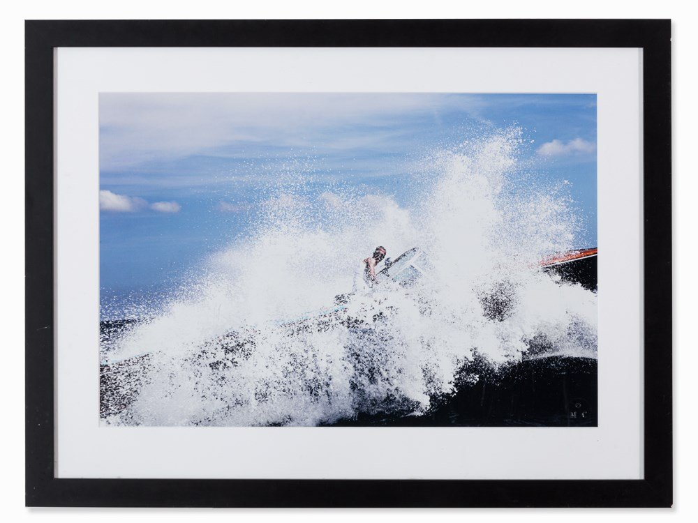 Michel Comte (b. 1954), Michael Schumacher, Photograph,: C- Print on PE, paper laid down on aluminum panel USA, Los Angeles, 2011 Michel Comte (b. 1954) – Swiss photographer, lives and works in New York Signed in black felt pen ‘M. Comte’ on the rever