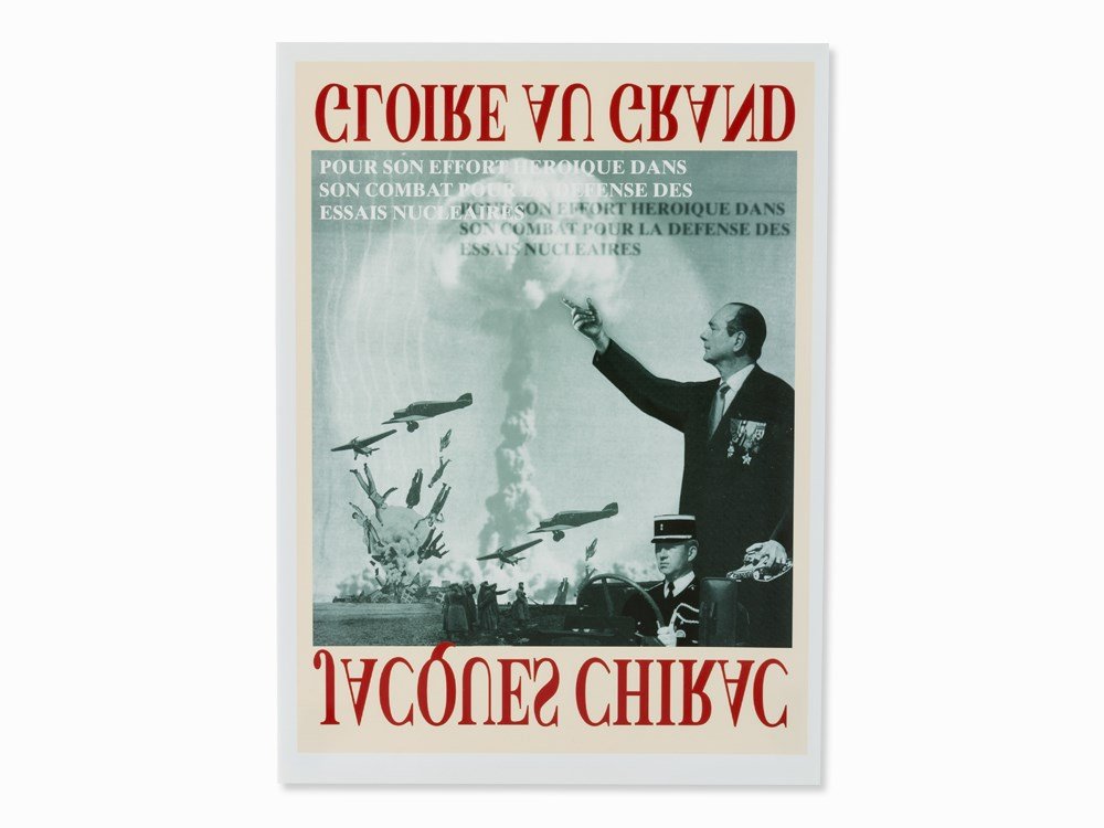 Thomas Ruff, ‘Plakat I (sw)’ (Jacques Chirac), C-Print,: C-Print on Fujifilm Pictro Paper Germany, 1997/98 Thomas Ruff (b. 1958) – Important German photo artist of the Düsseldorf School Signed ‘Thomas Ruff’, dated ‘1998’ and numbered ‘29/100’