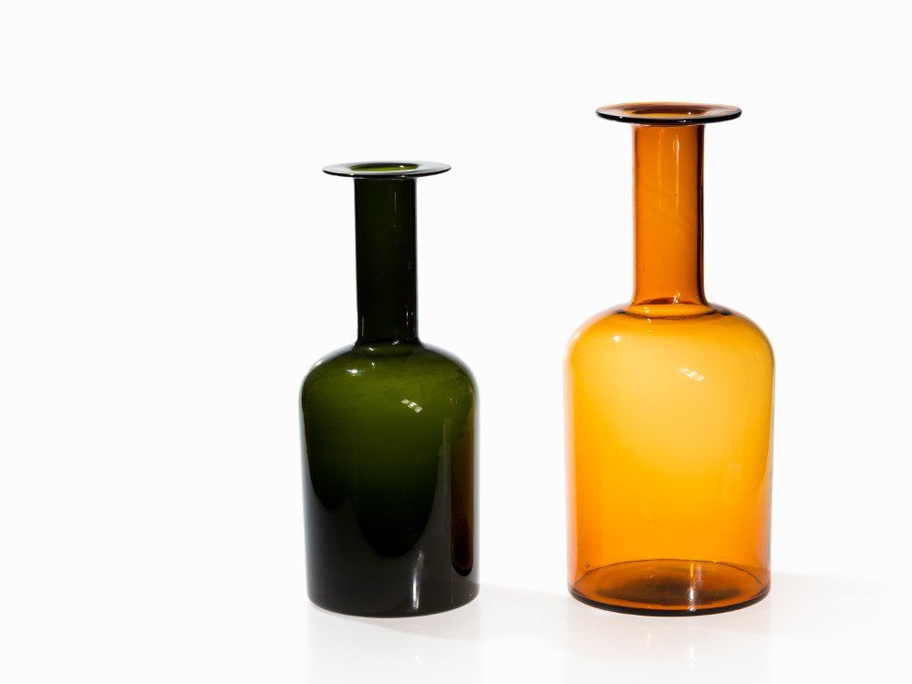 Otto Brauer, GULVVASE Vases for Holmegaard, Danmark,: Glass Danmark, 1960s Otto Brauer – Danish designer Kastrup Holmegaard – Danish glass manufacturer (founded in 1825) Designed by Otto Brauer in 1962 Produced by Kastrup Holmegaard, presumably in th