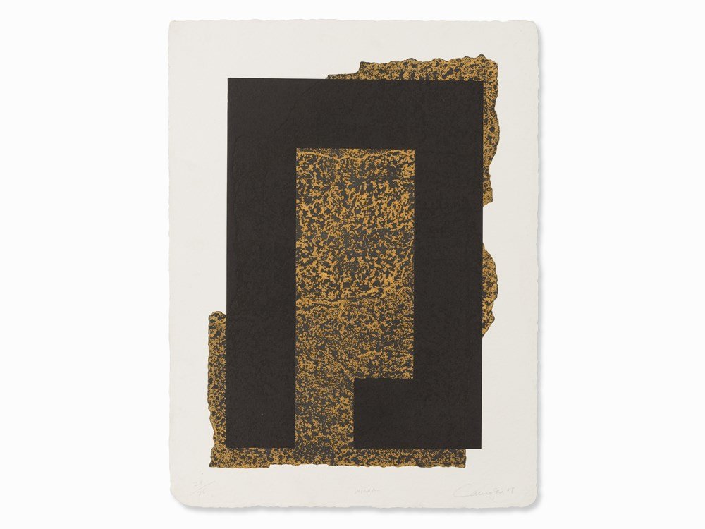 Rafael Canogar, Micra, Aquatint Etching in Colors,: Aquatint etching in colors on very strong wove paper Spain, 1998 Rafael Canogar (b. 1935) - Spanish painter and sculptor Signed and dated ‘Canogar 98’, titled ‘Micra’ and numbered ‘21/25’