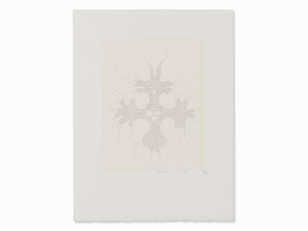 Ernesto Neto, Nós Somos, Serigraph, pres. ca. 2000: Serigraph on Velin BFK Rives (watermark) Brazil, presumably ca. 2000 Ernesto Neto (born 1964) – Brazilian artist Signed, numbered and titled ‘E. Neto’, ‘76/200’, ‘Nós Somos’ in pencil I