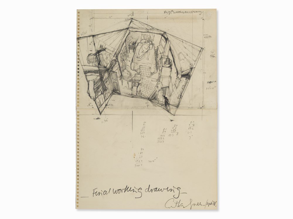 Anthony Green (born 1939), The 17th Wedding: Pencil on plain drawing paper (glued double sheet) England, 1978 Anthony Green (born 1939) - British painter and printmaker Signed and dated in pencil lower right ‘Antho Green/Sep. 78’; also inscr