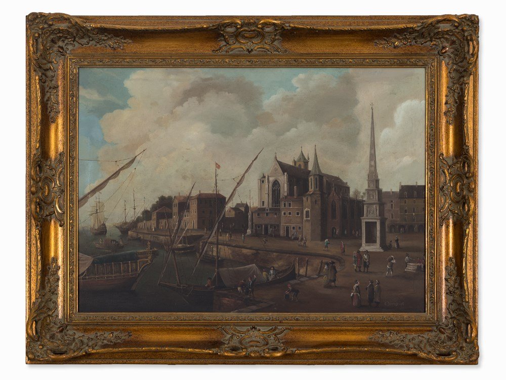 Doengaart, Painting, View of a Dutch Town, Netherlands, (1 of 9)