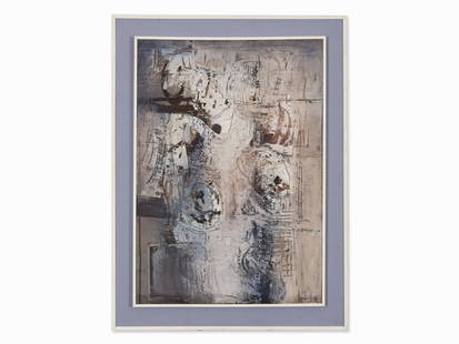 Mario Bionda, Abstract Oil Painting, Italy, 1965: Oil on canvas Italy, 1965 Mario Bionda (1913-1985) - Italian painter Signed and dated lower right ‘Bionda 65’ Total dimensions, framed: 120.7 x 89.8 cm Good condition The auction record for an oil