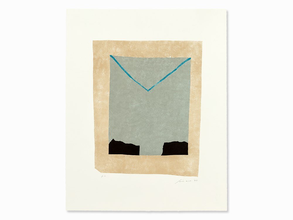 Giuseppe Santomaso, Lithograph, From ‘Vento dell’est’,: Lithograph in colors on BFK Rives wove paper (watermark) Switzerland, 1979 Giuseppe Santomaso (1907 – 1990) – Italian painter Signed and dated ‘Santomaso ?79’ in pencil lower right Inscribed �