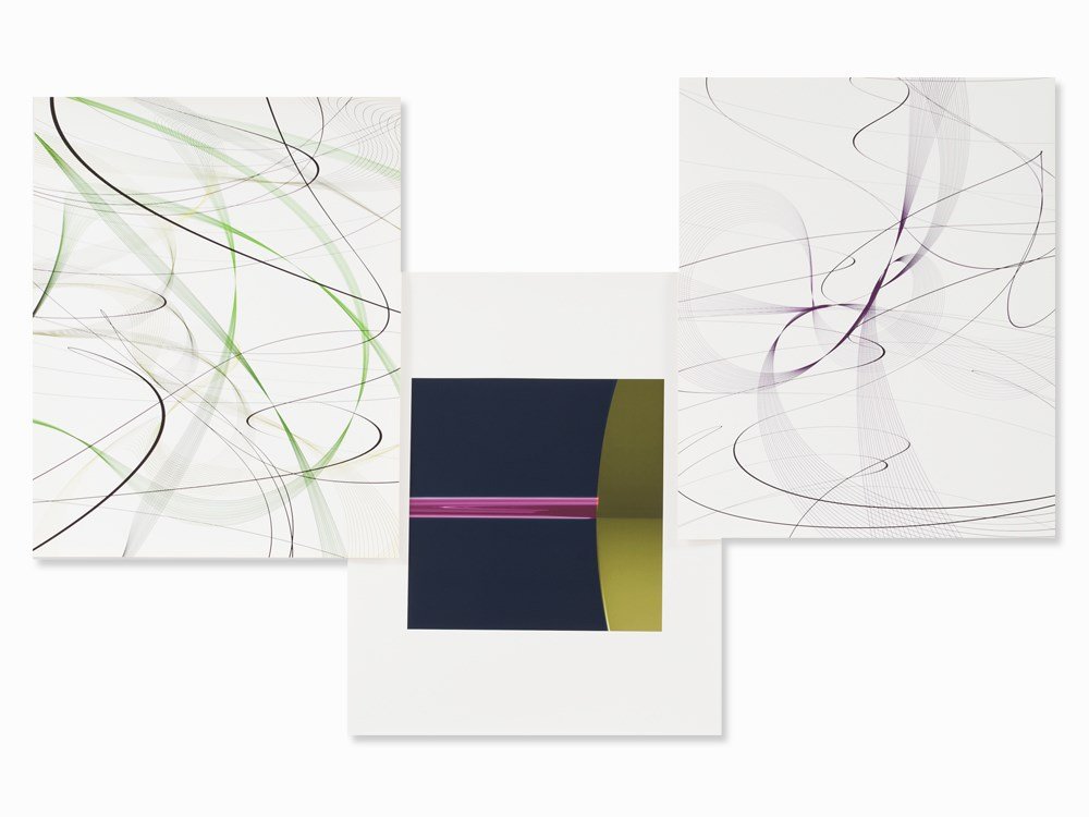 Thomas Ruff, Cassini/Zycles, 3 Digital Prints, 2010: 3 digital pigment prints on photo rag paper Germany, 2010 Thomas Ruff (b. 1958) – Important German photo artist of the Dsseldorf School Each sheet signed in pencil on the reverse ‘Thomas Ruff’ a