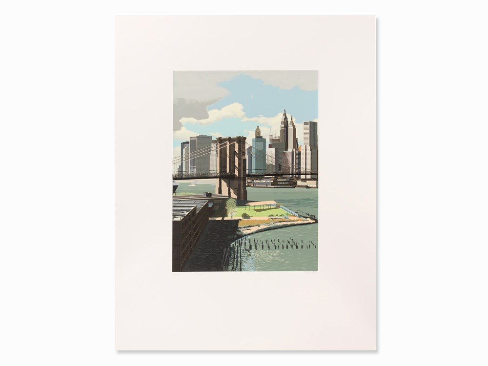 Richard Estes, From ‘Kinderstern’, Serigraph in Colors,: Serigraph in colors on cardboard Germany, 1989 Richard Estes (b. 1932) – American artist, co-founder of the Photorealist movement Signed ‘Richard Estes’ and inscribed ‘A.P.’ in pencil One of