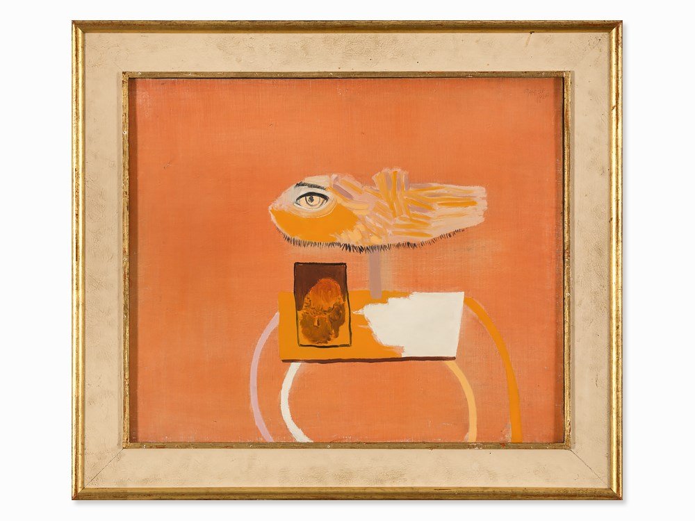 Jorge Castillo (b.1933), Untitled, Oil Painting, 1960: Oil on canvas Spain, 1960 Jorge Castillo (b. 1933) – Spanish painter and graphic artist and one of the protagonists of Surrealism Signed and dated ‘Castillo 1960’ upper right Inscriptions in pen