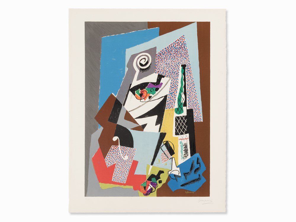 Gino Severini, Natura morta a violino, Lithograph, (1 of 7)