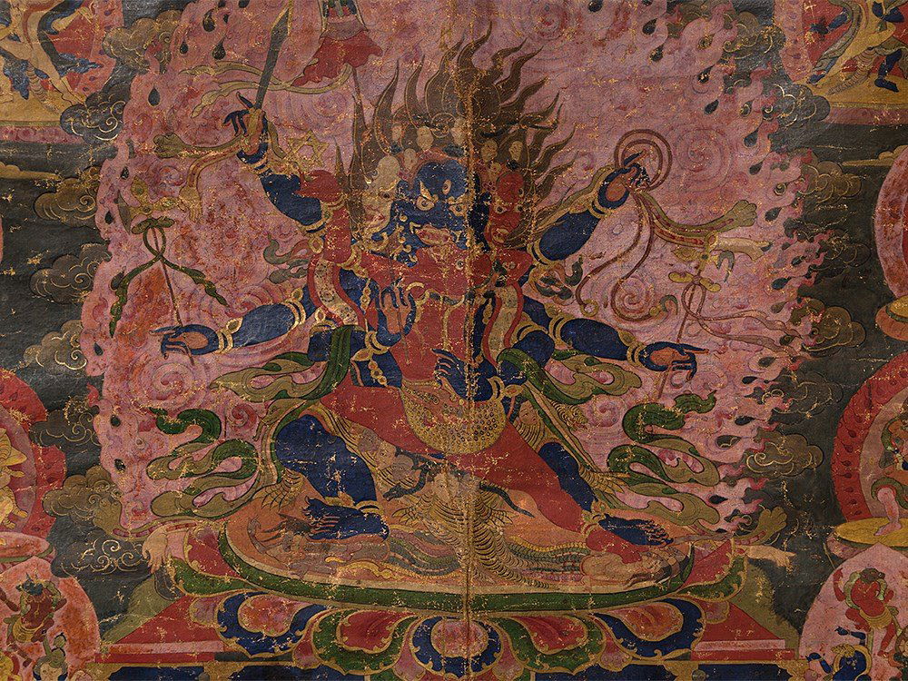 Thangka with Mahakala and his Consort in Yab Yum, 19th (1 of 9)