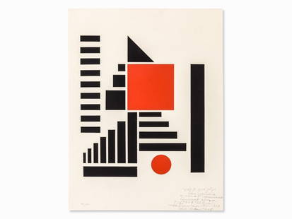 Henryk Berlewi, Mechano-Faktura, Serigraph in Colors,: Serigraph in colors Poland, 1924 Henryk Berlewi (1894-1967) – Polish painter and graphic artist Signed and dated ‘H. Berlewi 1924-1961 New York 29.3.65’ as well as numbered ‘119/200’ in penc