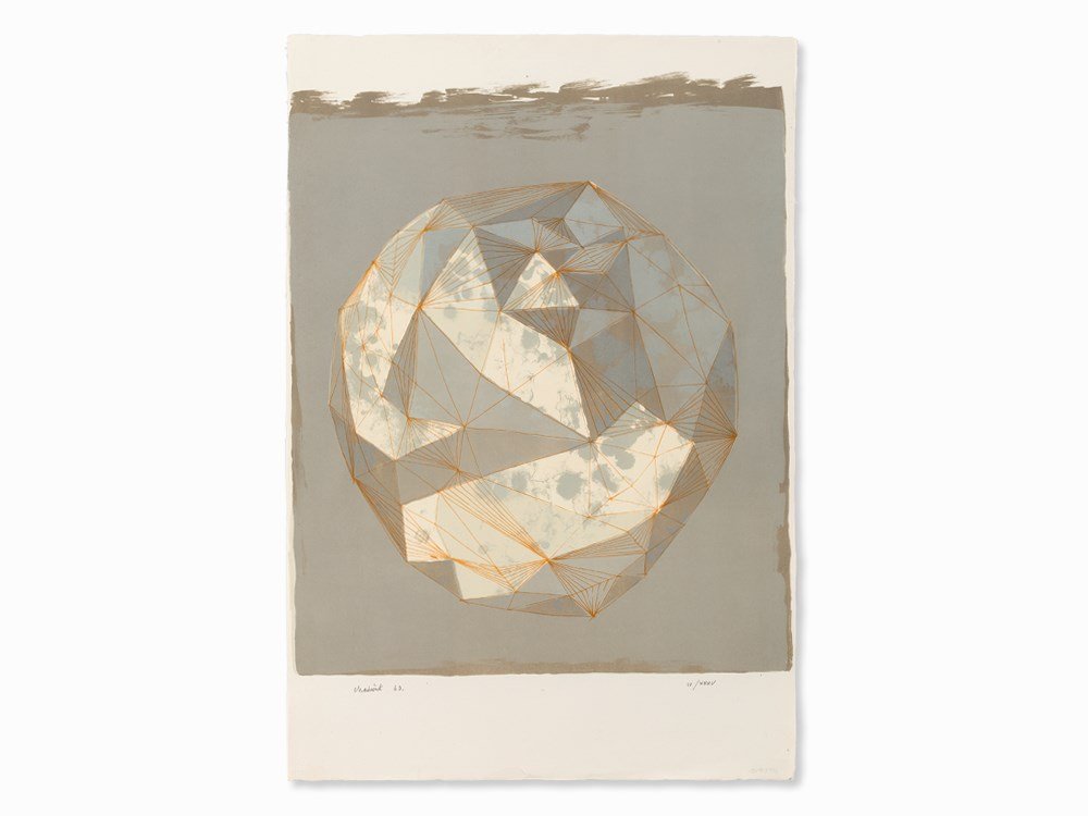 Lynn Chadwick, Moon In Alabama, Lithograph in Colors,: Lithograph in colors on wove paper 'ARCHES' England, 1963 Lynn Russell Chadwick (1914-2003) – British artist Signed and dated ‘Chadwick 63.‘, numbered in pencil '7/65' (numbering in the images d