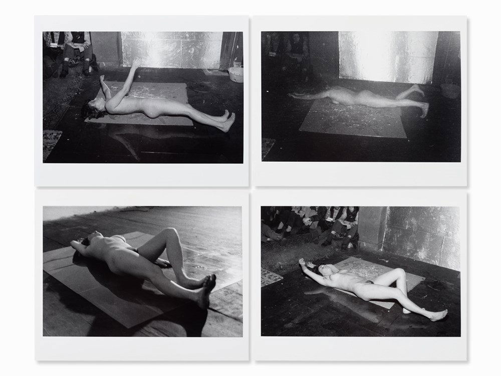 Valie Export (b. 1940), Eros/Ion I-IV, 4 Photographs,: 4 gelatin silver print on baryta paper Austria, 1971 (later prints from 1996) Valie Export (born 1940) - Austrian media and performance artist Each signed and dated ‘Valie Export 1971/1996’, numbe