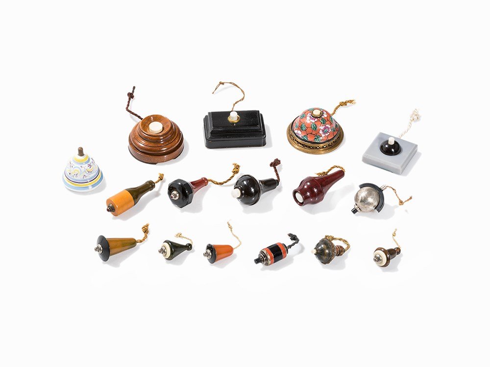 A Collection of 5 Bell Pushers and 11 Hanging Bells, (1 of 10)