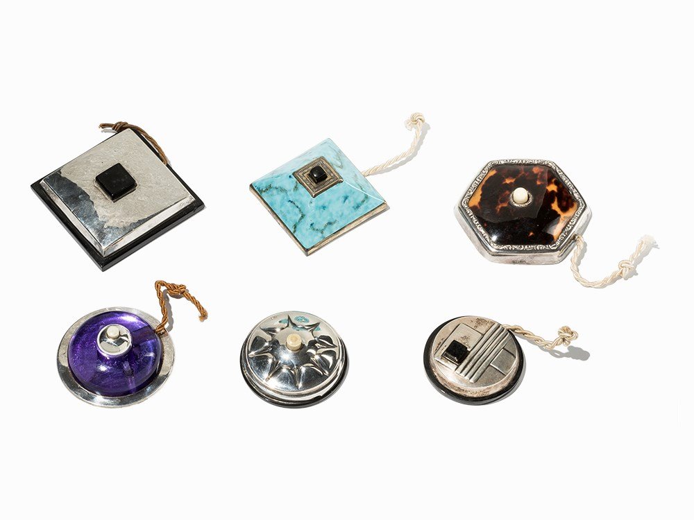 A Collection of 6 Art Deco Push Bells, Europe, c. 1920s (1 of 10)