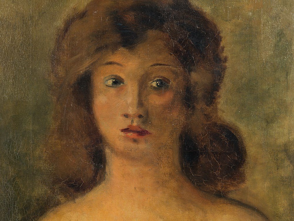 André Derain (1880-1954), Femme Nue En Buste, Oil, c.: Oil on canvas France, c. 1926/27 André Derain (1880-1954) – French painter, graphic artist and sculptor and representative of the ‘Fauves’ Signed lower right ‘[A] Derain’ Verso with differe