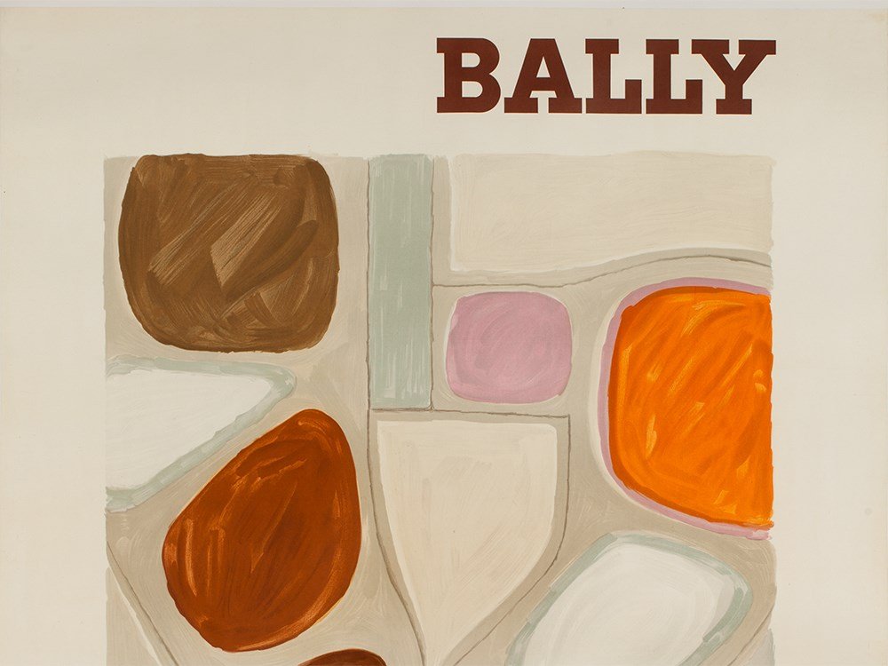 Abstract Advertising Poster for Bally by Villemot,: Colour lithograph France, 1968 Bernard Villemot (1911-1990) – French poster artist Works by Bernard Villemot fetch up to 10,000 Euros at international auctions Signed lower left, “Villemot” Moun