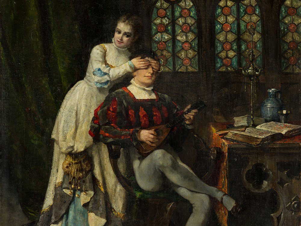 Adolphe Alexandre Lesrel (18391929), Surprise, Oil,