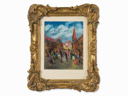 Konstantin Korovin, Attrib., Stage Design, Pastel,: Pastels on strong, brown toned laid paper Russia, presumably 1909 Konstantin Alexeievitch Korovin (1861-1939) - Russian painter and stage designer Indistinctly signed in Cyrillic ‘Konst. Korovin’