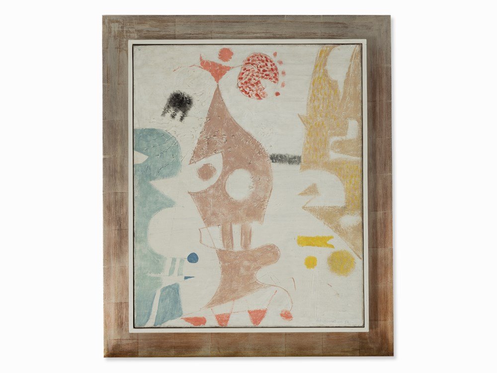 Max Ackermann (1887-1975), Thema variiert, Oil, 1952: Oil on canvas Germany, 1952 Max Ackermann (1887-1975) – German painter and graphic artist Signed and dated ‘Ackermann 52’ lower right Reverse signed, titled and dated on stretcher with brush “