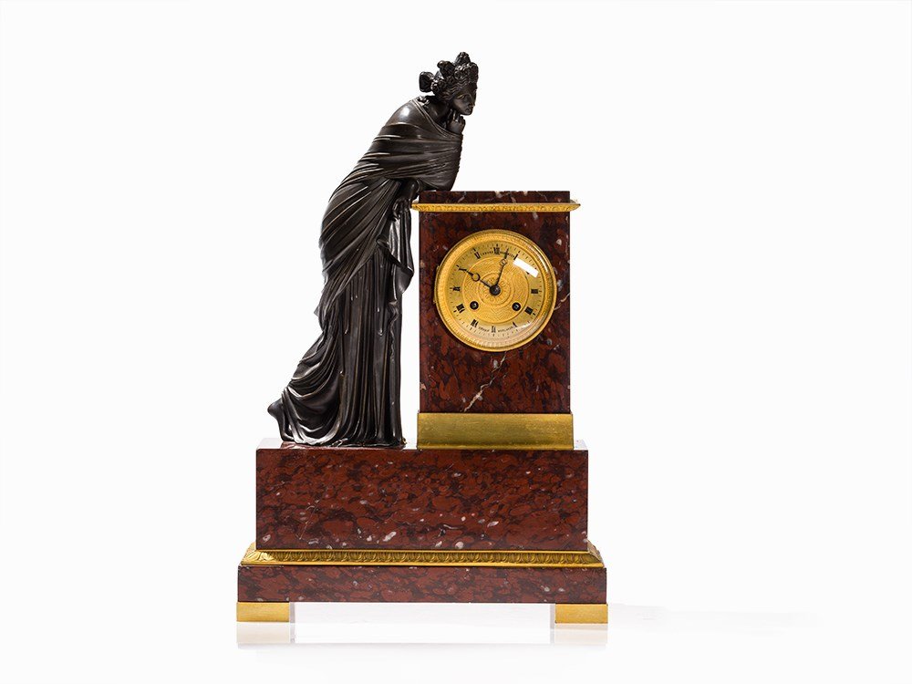 An Empire Marble Clock Ledure/Hemon with Goddess, (1 of 7)