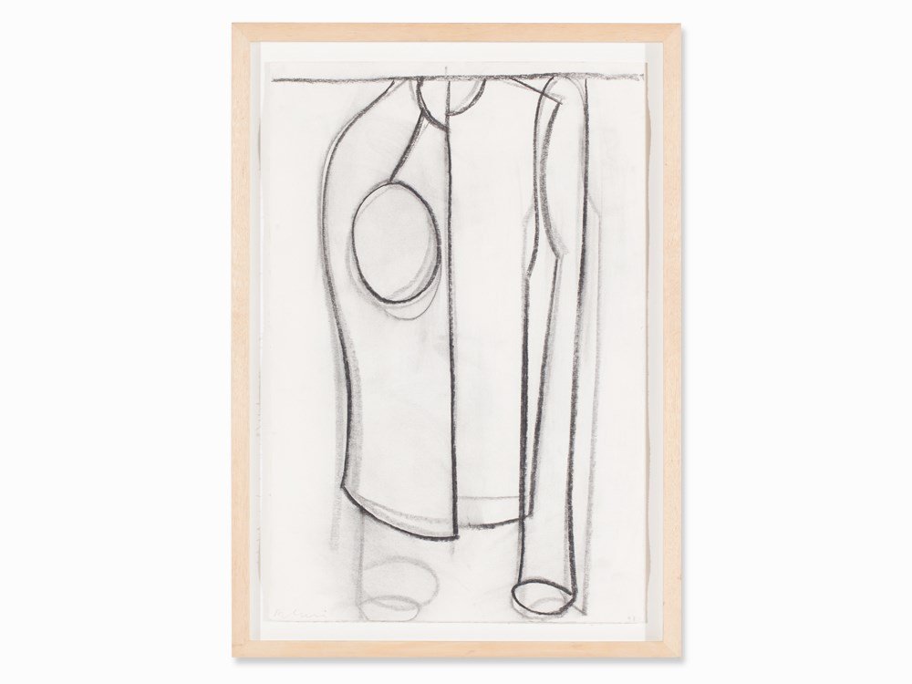 Jean-Charles Blais, Charcoal Drawing, San Titre, Paris,: Charcoal on paper Paris, France, 1998 Jean-Charles Blais (b. 1956) – French painter Signed lower left and dated ‘98’ lower right in pencil Verso label of Gallery Ernst Hilger Image size: 40 x 60