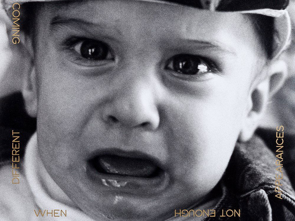 Robert Barry (b. 1936), Multiple, Crying Baby, USA,: Photographic print with gold crayon, mounted on black cardboard New York, USA, 1993 Robert Barry (b. 1933) – American conceptual artist Dimensions of the sheet: 35,6 x 35,5 cm Dimensions, framed: 78