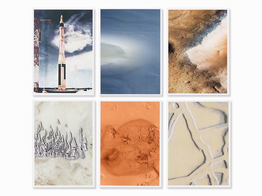 Thomas Ruff, JPEG/ma.r.s, Portfolio with 6 C-Prints,: 6 C-prints on PE paper Germany, 2012 Thomas Ruff (b. 1958) – Important German photo artist of the Dsseldorf School Each sheet signed in pencil on the reverse ‘Th Ruff”, as well as numbered 15/40