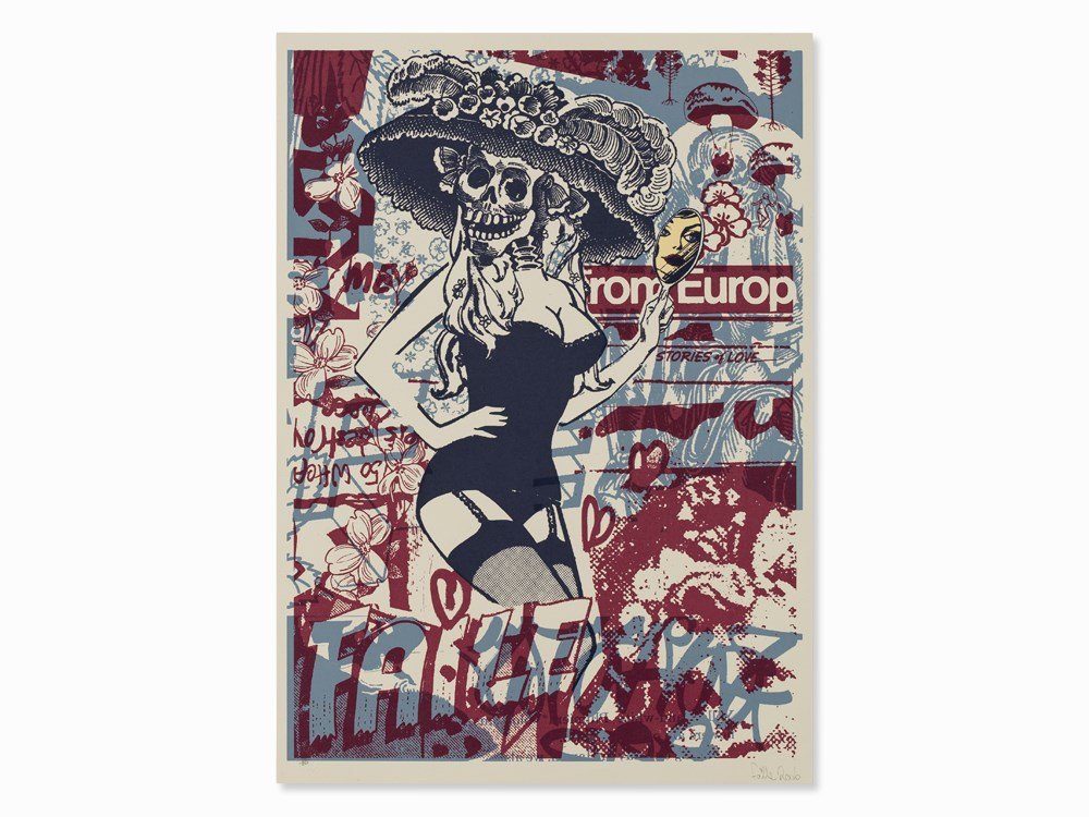 FAILE, Macbeth, Serigraph in Colors, 2006: Serigraph in colors on cardboard USA, 2006 FAILE – Artist duo founded in 1999 by Patrick McNeil (b. 1975) and Patrick Miller (b. 1976) Signed and dated ‘faile 2006’, with the blindstamp of the a