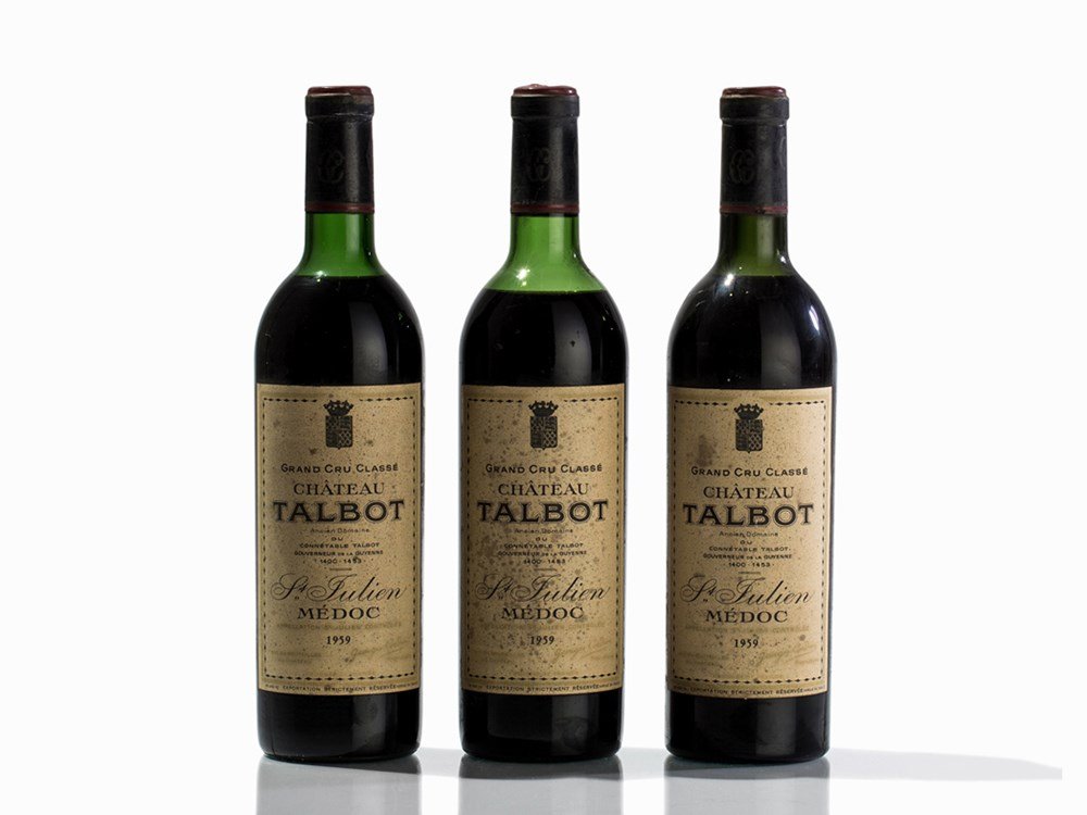 3 Bottles 1959 Château Talbot, Saint-Julien (1 of 6)