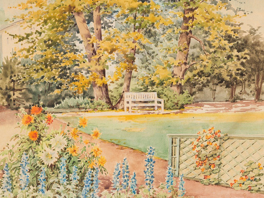 Olga Aleksandrovna (1882-1960), Bench in a Park, 20th (1 of 9)